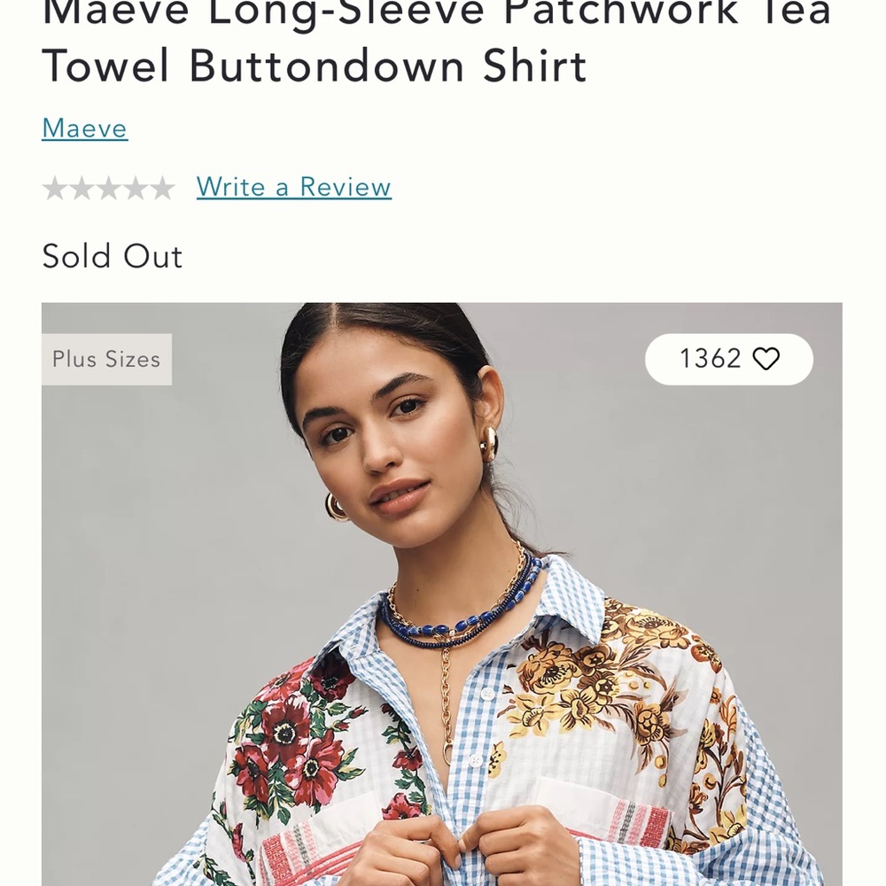 Maeve Patchwork Tea Towel Button Down - image 4